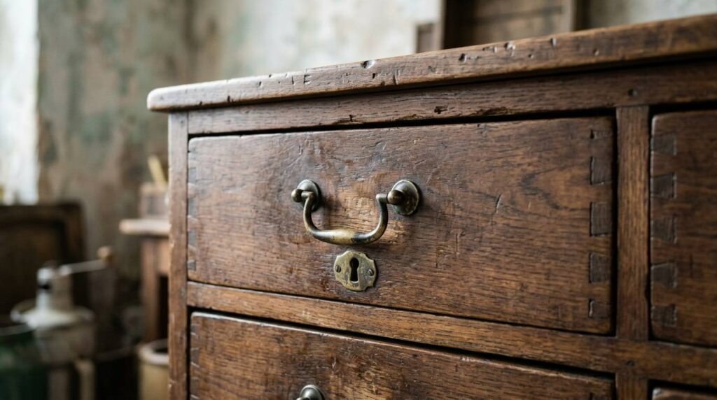 Brocante vs retro herkennen aan natuurlijke slijtage, patina en oude houtverbindingen