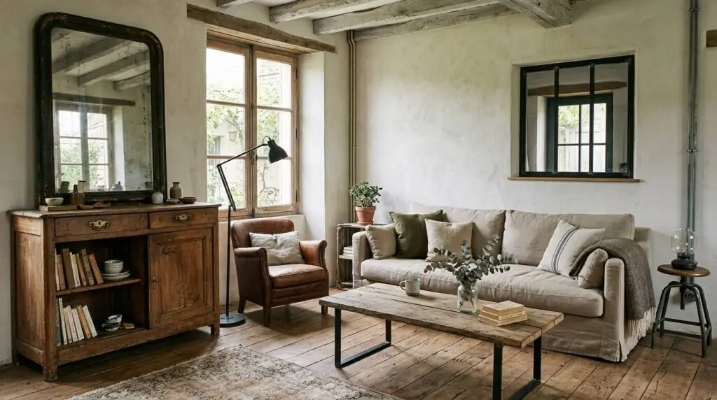 Brocante combineren met landelijke en industriële elementen in een sfeervol interieur